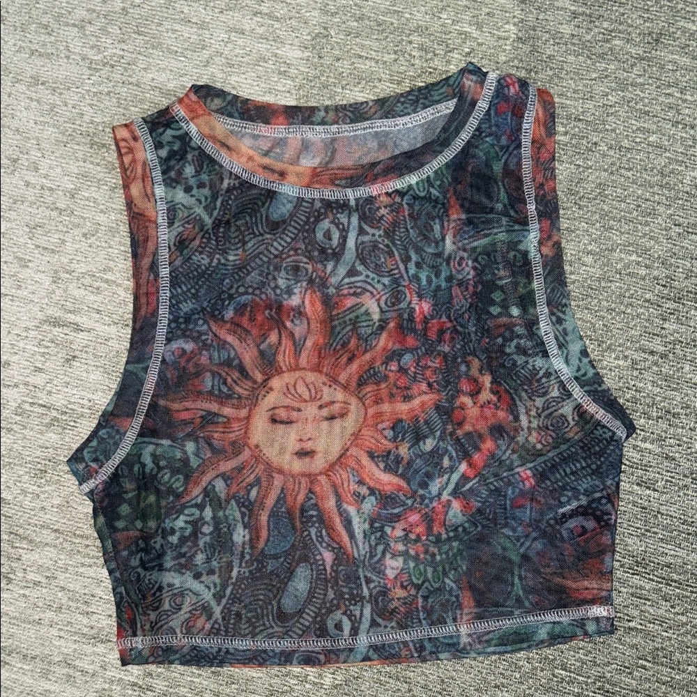 Sun and Moon sheer Crop Top